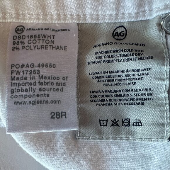 AG Adriano Goldschmied Womens 28 Jeans The Prima Ankle Cigarette White - Picture 12 of 12